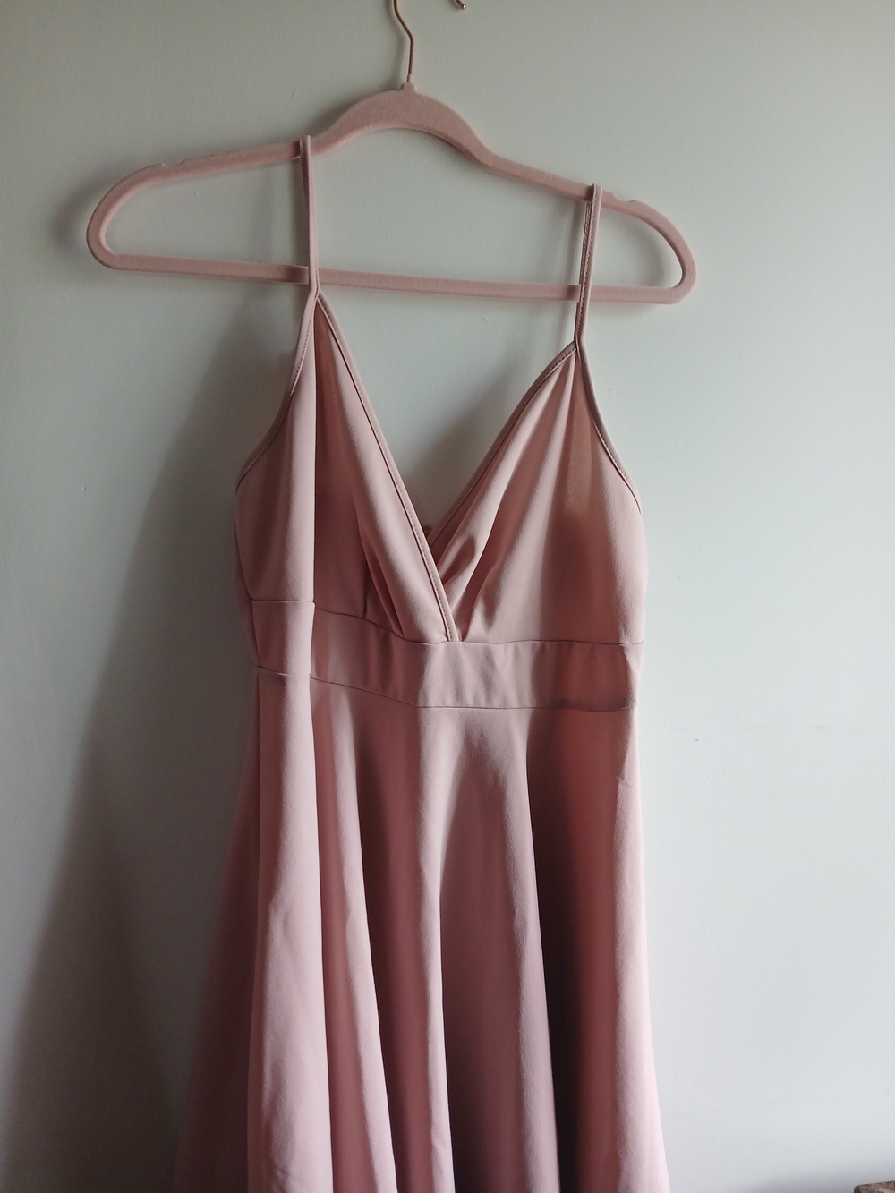 Satin Blush Pink Slip Chemise with Adjustable Straps L